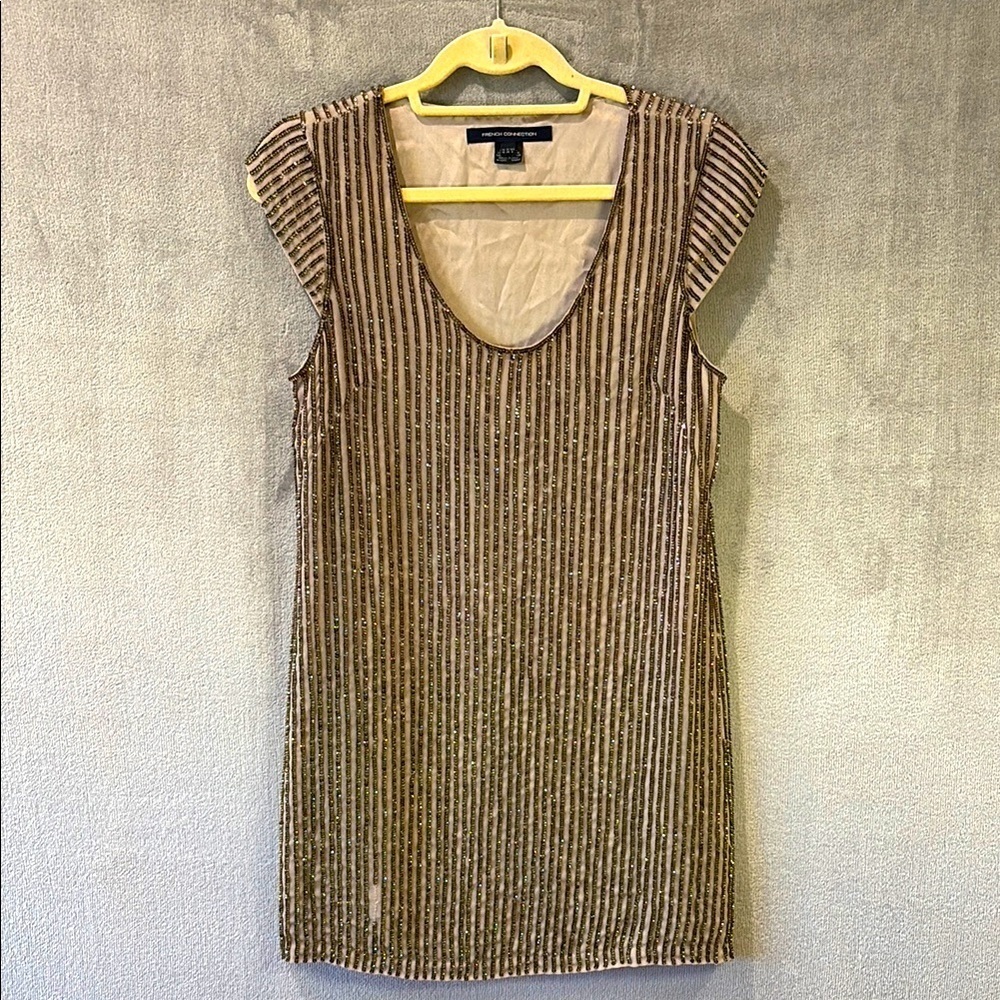 Great Gatsby French Connection Sparkly Dress Sz 6 Party Cocktail New Years Eve